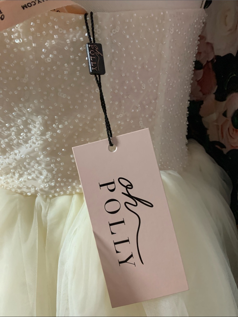 Oh Polly White Eugenie Embellished Corset Ivory Beaded Tulle Mini Dress - Picture 12 of 12